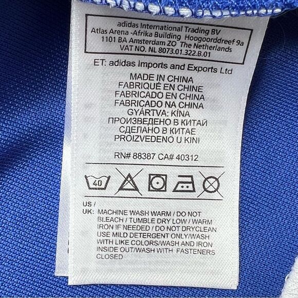 Adidas Royal Blue Track Jacket Climacool Full Zip 3 Stripe Lightweight Small - Picture 11 of 12